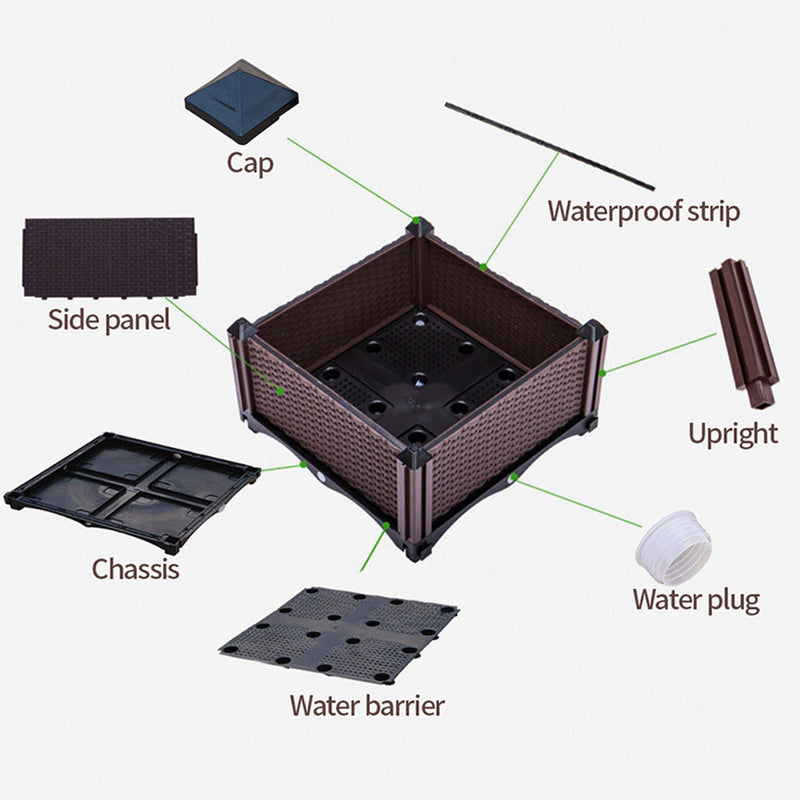 2X 160cm Raised Planter Box Vegetable Herb Flower Outdoor Plastic Plants Garden Bed with Legs
