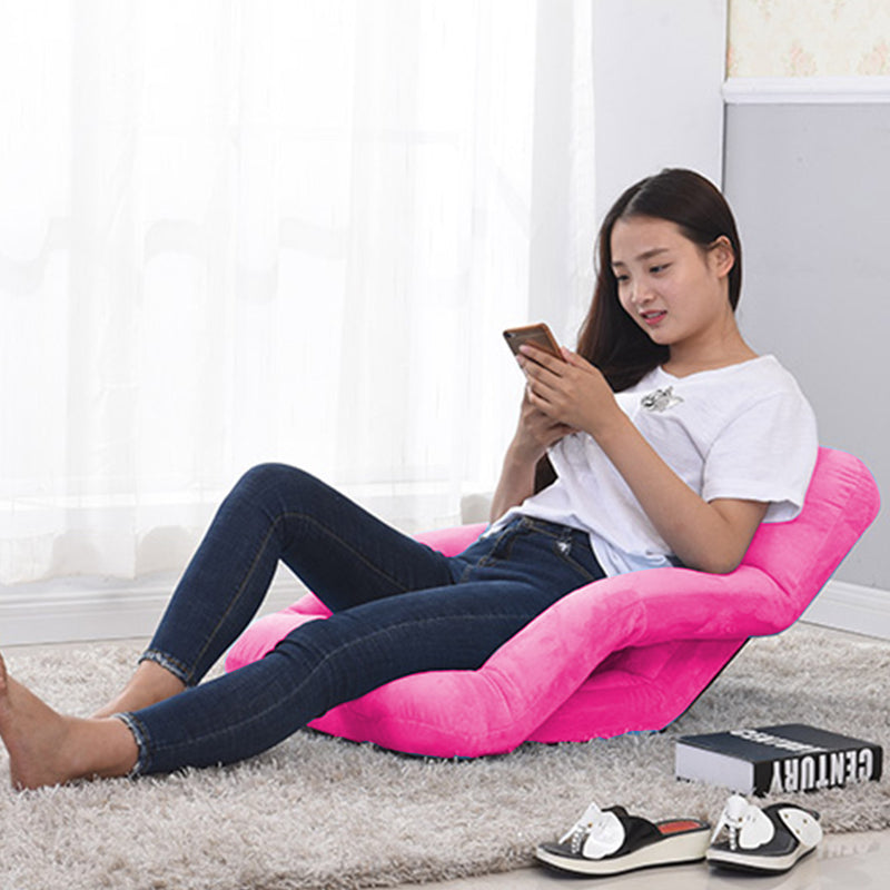 4X Foldable Lounge Cushion Adjustable Floor Lazy Recliner Chair with Armrest Pink