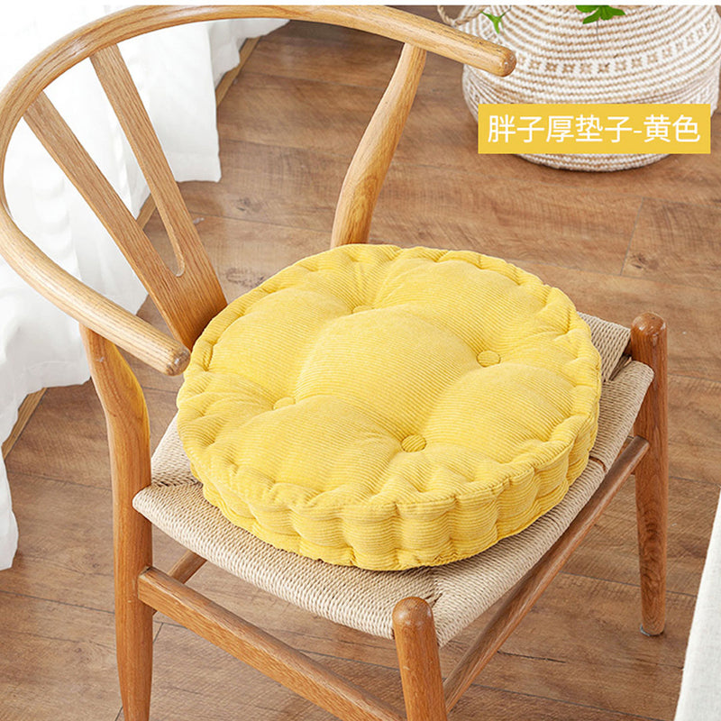 2X Yellow Round Cushion Soft Leaning Plush Backrest Throw Seat Pillow Home Office Decor