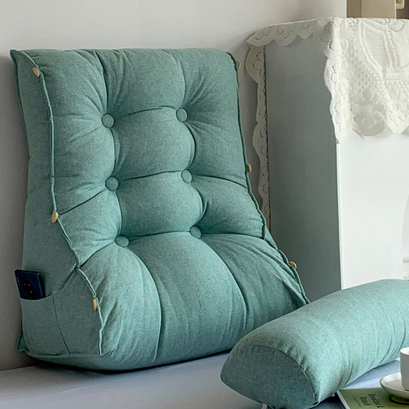 2X 45cm Green Triangular Wedge Lumbar Pillow Headboard Backrest Sofa Bed Cushion Home Decor