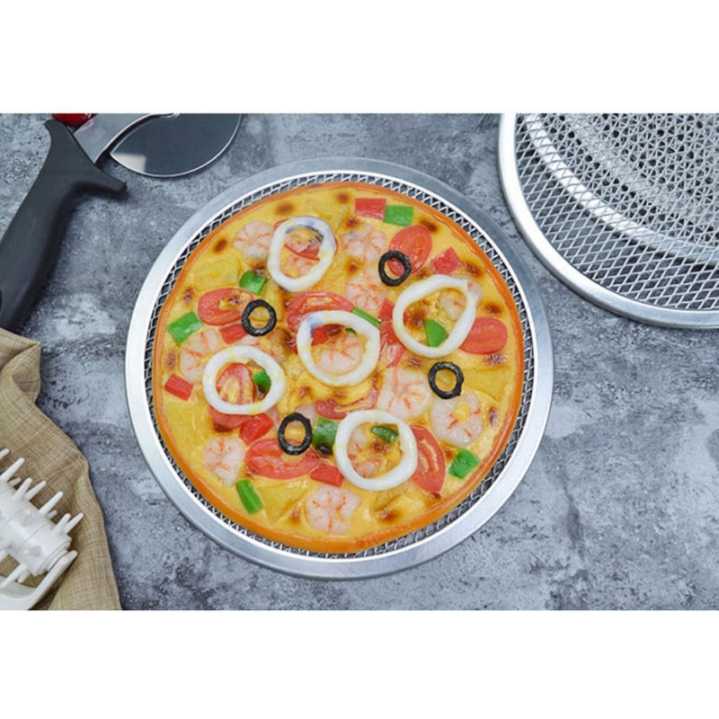 2X 9-inch Round Seamless Aluminium Nonstick Commercial Grade Pizza Screen Baking Pan