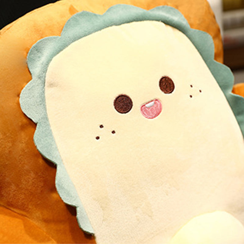 2X 48cm Cute Face Toast Bread Cushion Stuffed Car Seat Plush Cartoon Back Support Pillow Home Decor