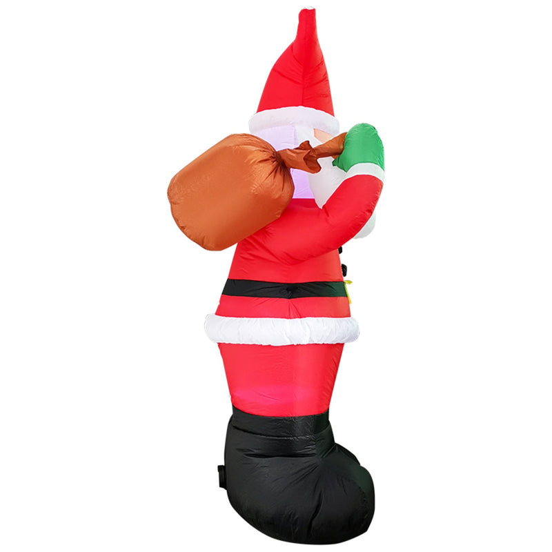 Christmas Inflatables Decoration With Built-in LED Light & Blower 1.8M Waving Santa