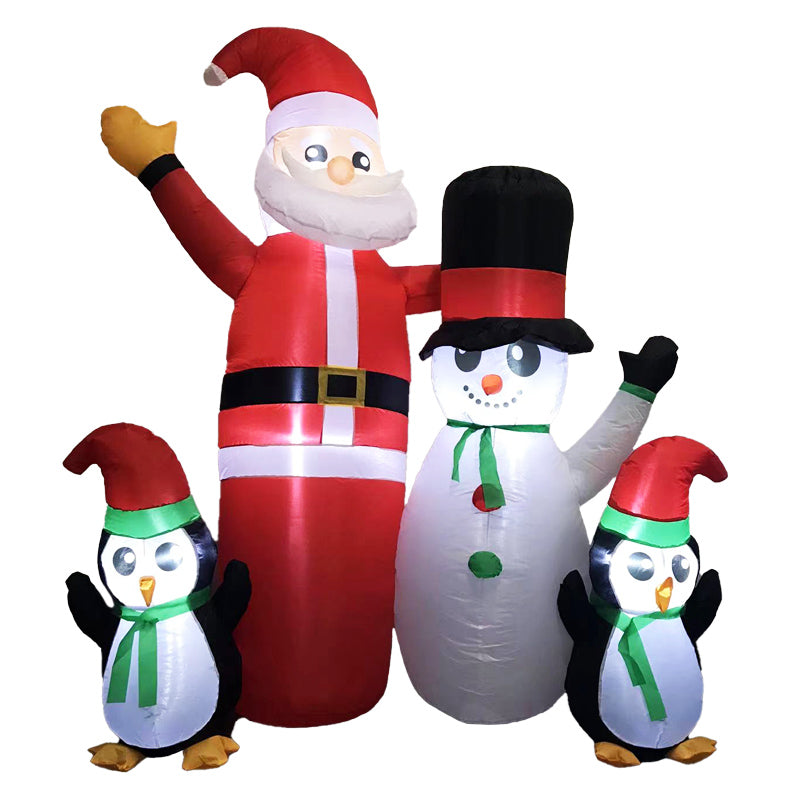 Christmas Inflatables Decoration With Built-in LED Light and Blower 1.8M Santa, Snowman and Penguin