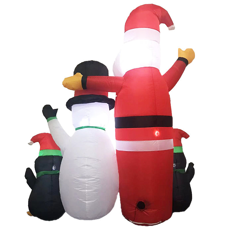Christmas Inflatables Decoration With Built-in LED Light and Blower 1.8M Santa, Snowman and Penguin