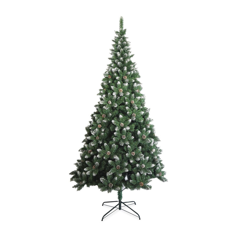 Artificial Easy Assembly Christmas Tree With White Snow Flocked Tips 2.4m