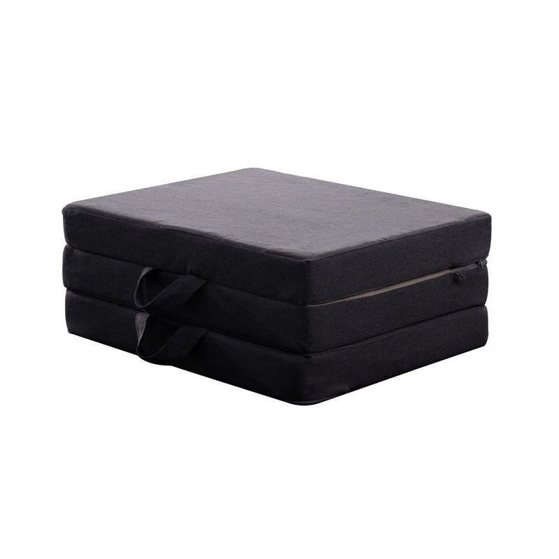 Foldable Foam Mattresses Single Portable Camping Sofa Bed Dark Grey