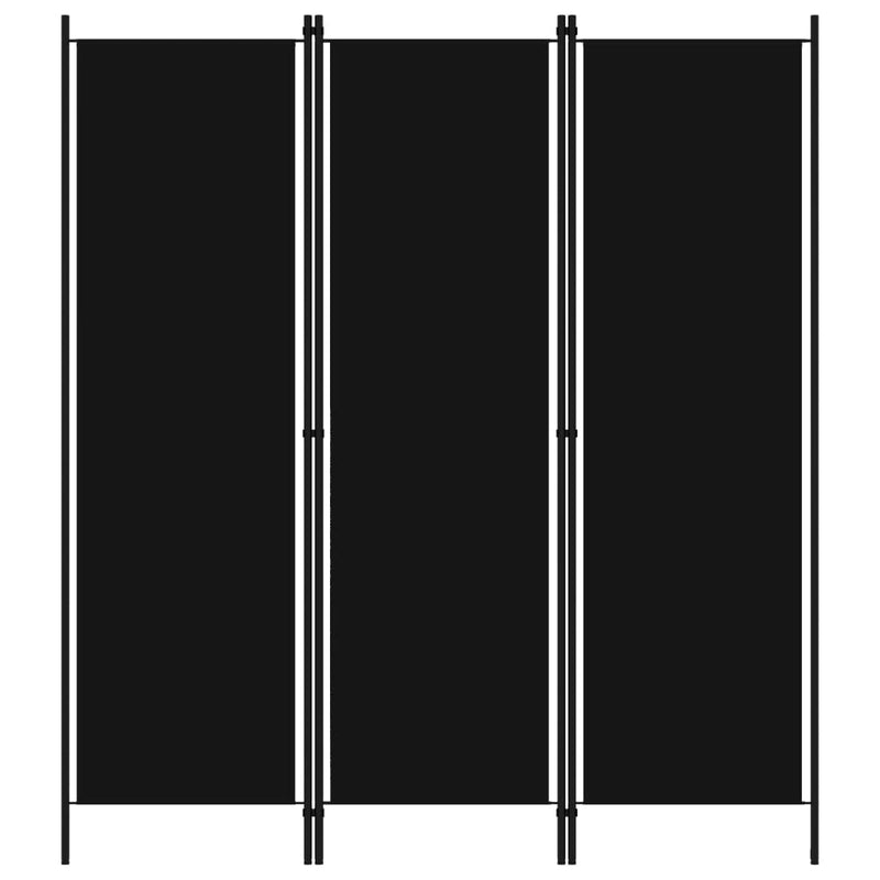 3-Panel Room Divider Black 150x180 cm