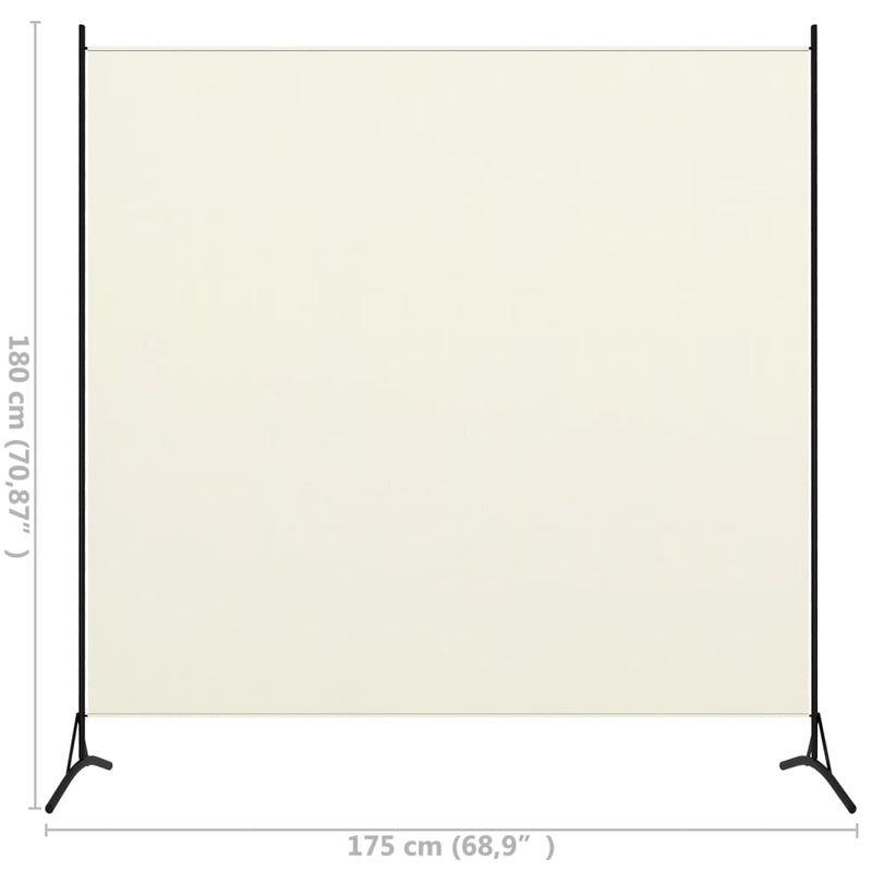 1-Panel Room Divider Cream White 175x180 cm