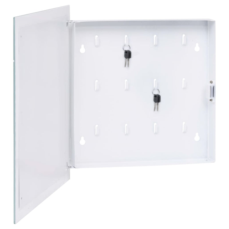 Key Box with Magnetic Board White 35x35x5.5 cm