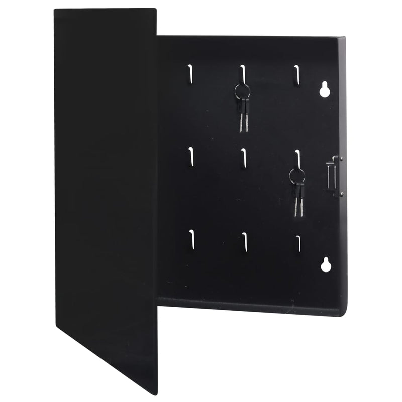 Key Box with Magnetic Board Black 35x35x5.5 cm