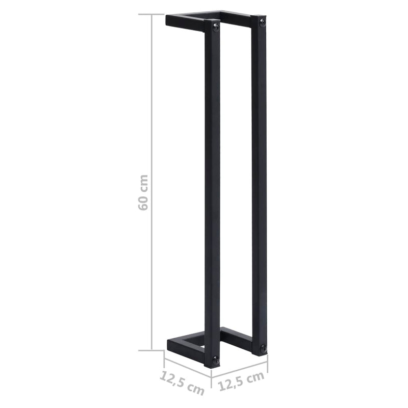 Towel Rack Black 12.5x12.5x60 cm Iron