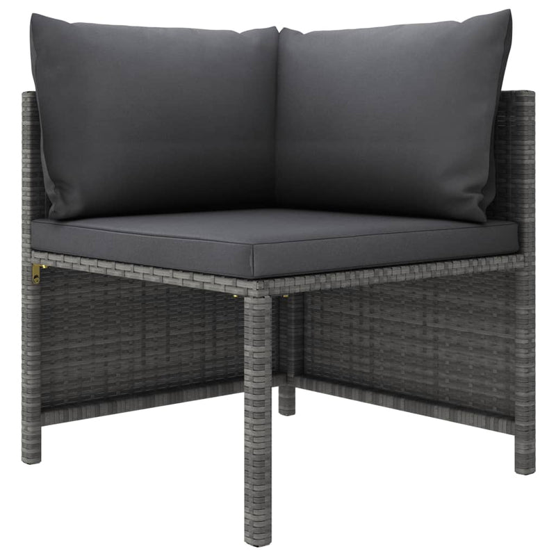 12 Piece Garden Lounge Set with Cushions Poly Rattan Grey