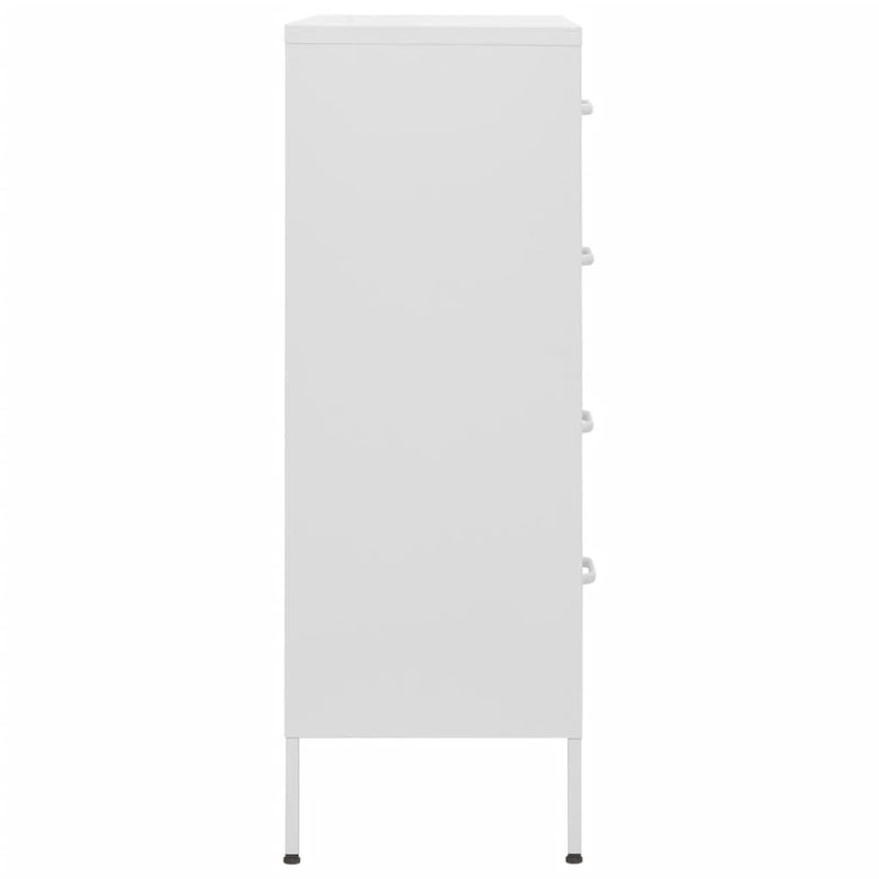 Chest of Drawers White 80x35x101.5 cm Steel