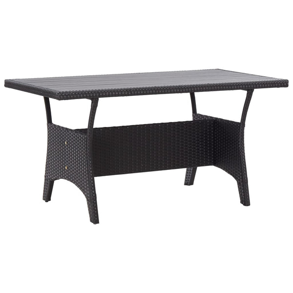 Garden Table Black 120x70x66 cm Poly Rattan