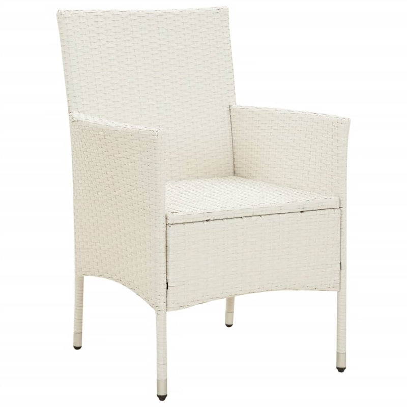 Garden Chairs with Cushions 4 pcs Poly Rattan White