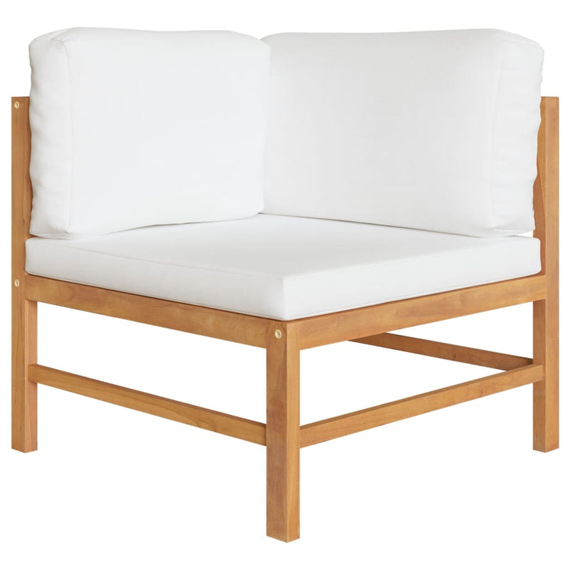 12 Piece Garden Lounge Set with Cream Cushions Solid Teak Wood