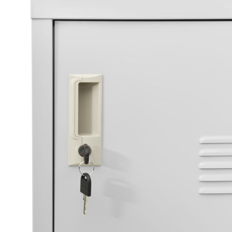 Locker Cabinets 2 pcs Light Grey 90x45x92.5 cm Steel