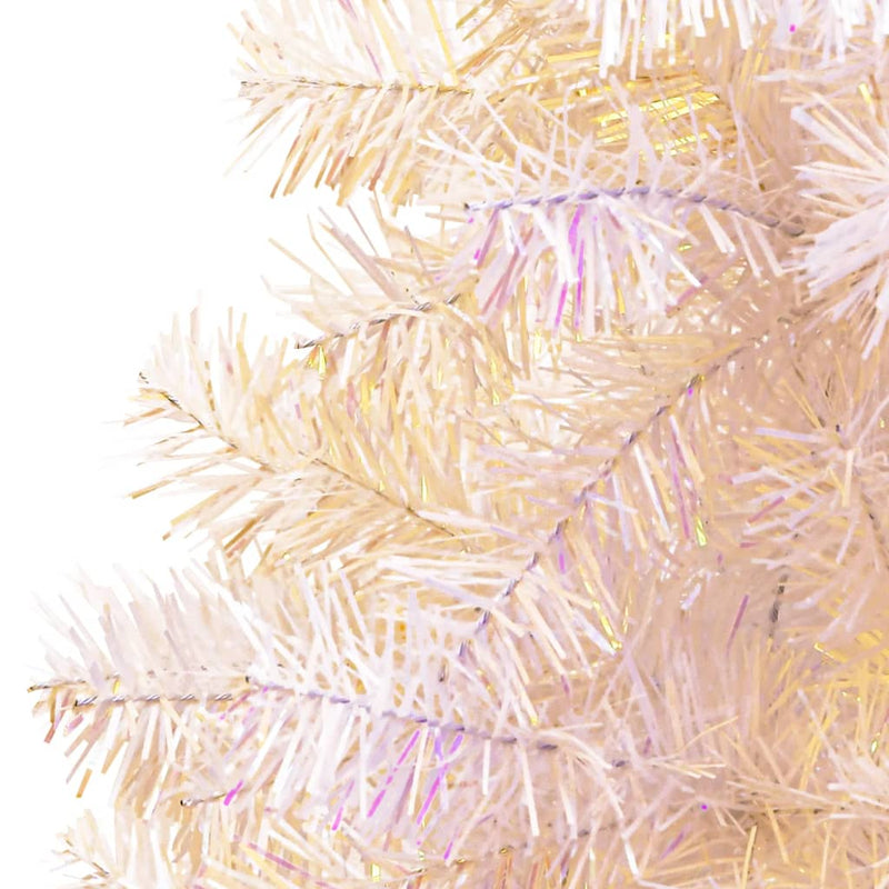 Artificial Christmas Tree with Iridescent Tips White 150 cm PVC