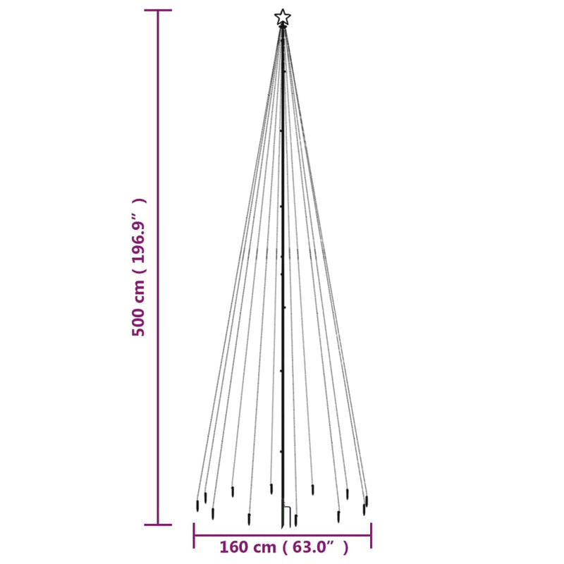 Christmas Tree with Spike Blue 732 LEDs 500 cm