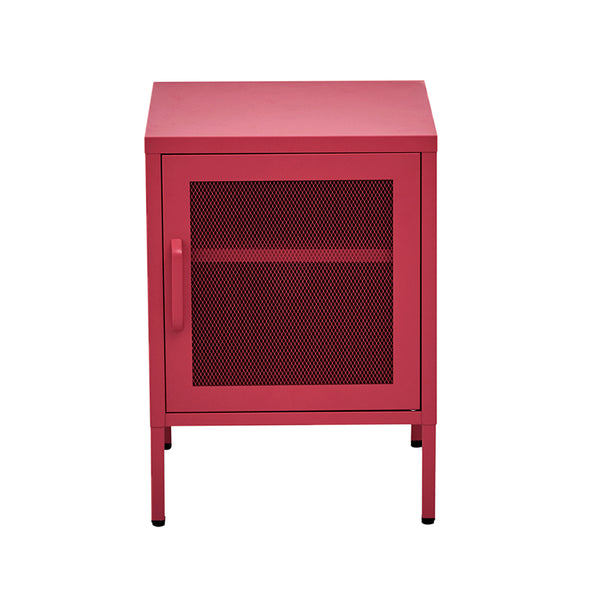 Mini Mesh Door Storage Cabinet Organizer Bedside Table Pink