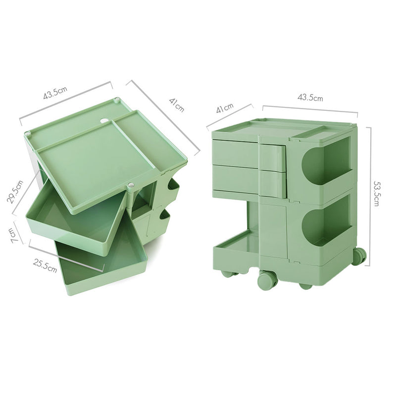 Replica Boby Trolley Storage 3 Tier Drawer Cart Shelf Mobile Green
