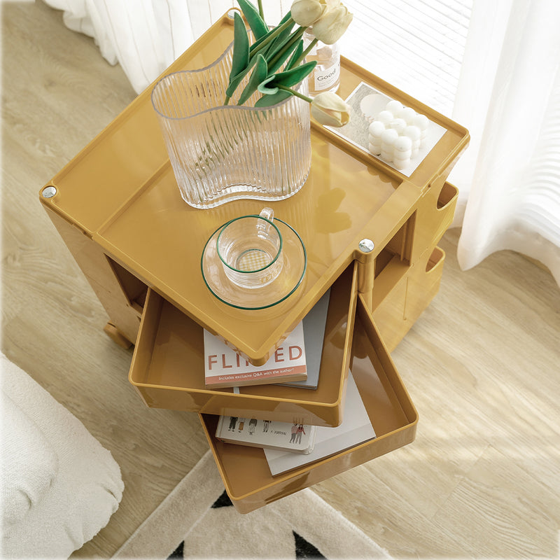 Bedside Table Side Tables Nightstand Organizer Replica Boby Trolley 3Tier Yellow