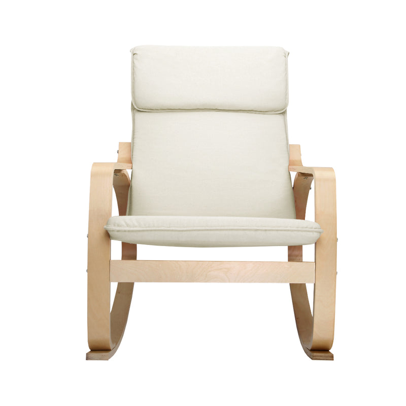 Fabric Rocking Armchair - Beige