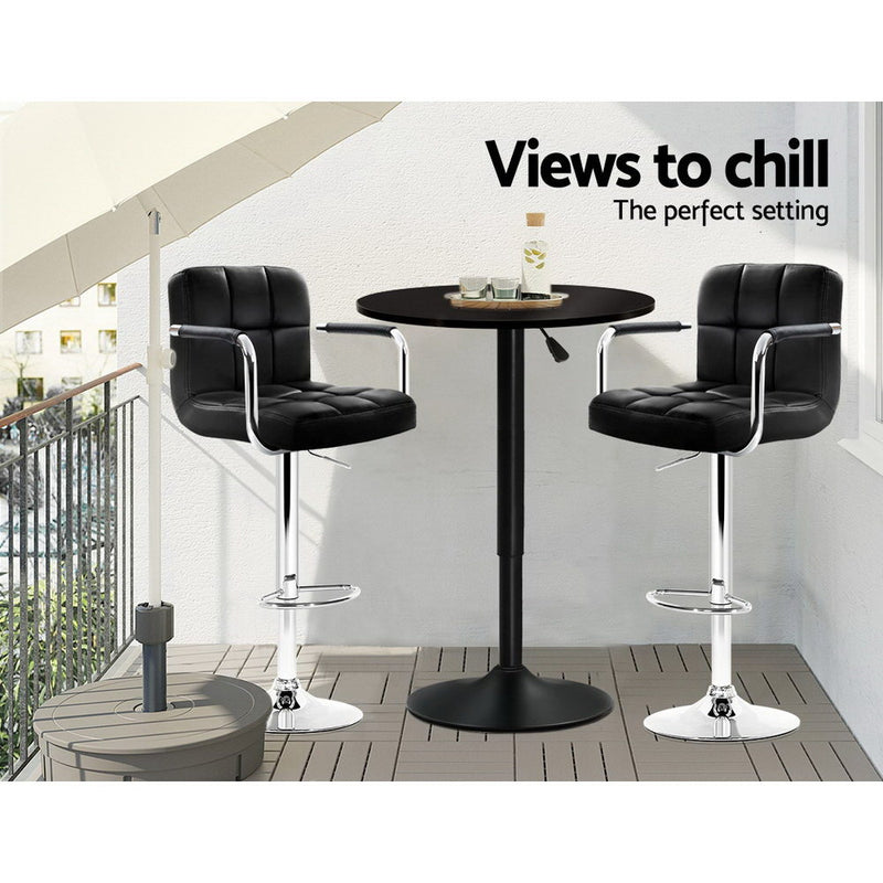 Bar Table Kitchen Tables Swivel Round Metal Black