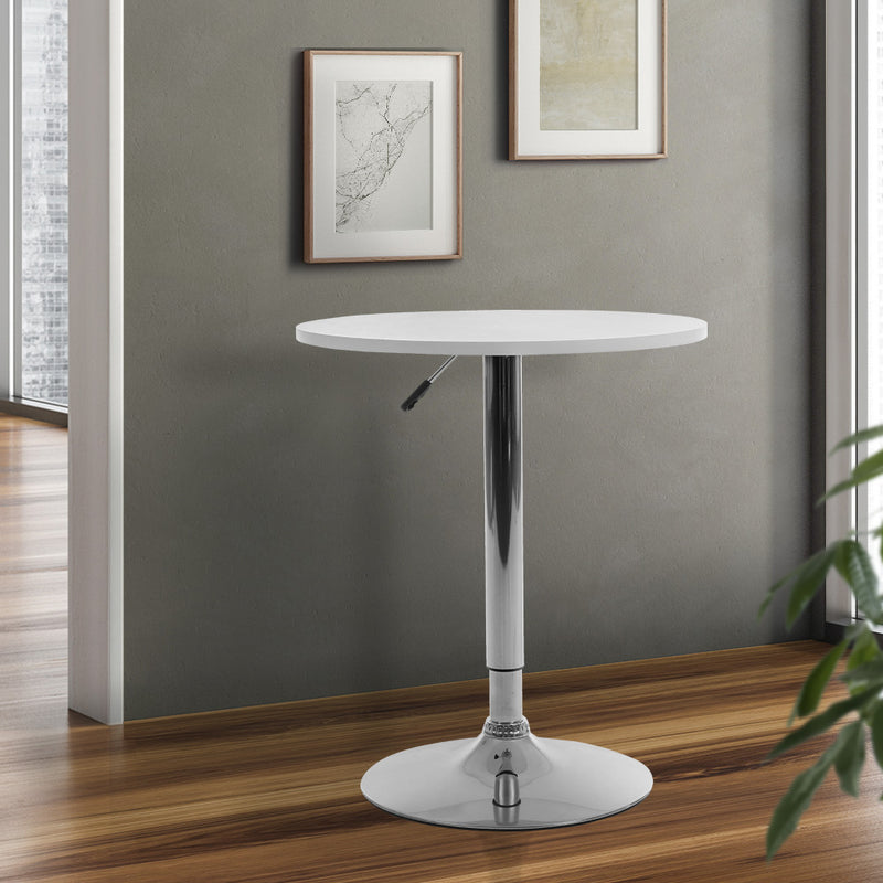 Bar Table Kitchen Tables Swivel Round Metal White