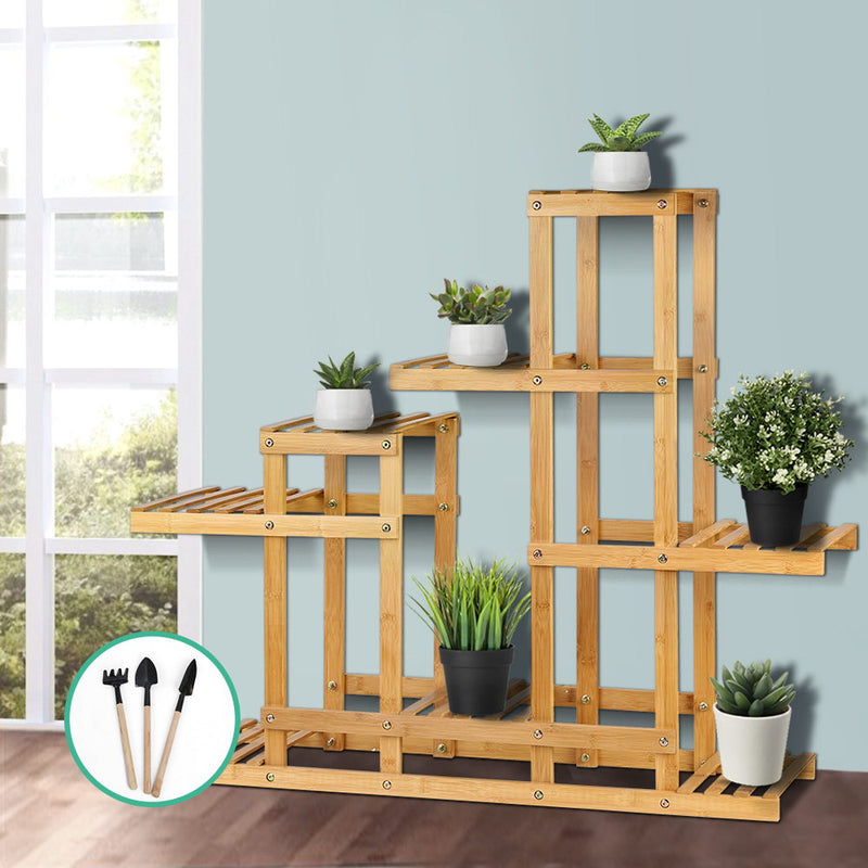 Bamboo Wooden Plant Stand Garden Planter Flower Pots Stand Shelf