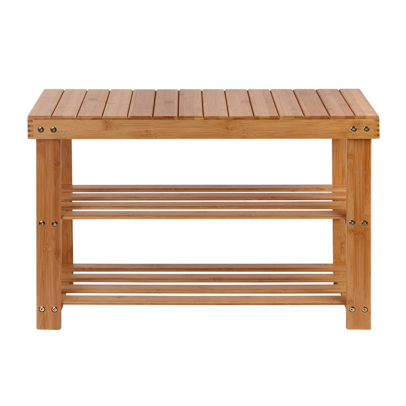 Bamboo Shoe Rack Wooden Seat Bench Organiser Shelf Stool