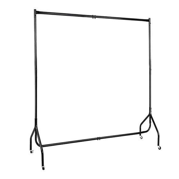 6FT Clothes Racks Metal Garment Display Rolling Rail Hanger Airer Stand Portable