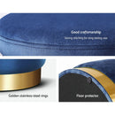 Foot Stool Round Velvet Ottoman Foot Rest Pouf Padded Seat Footstool Navy