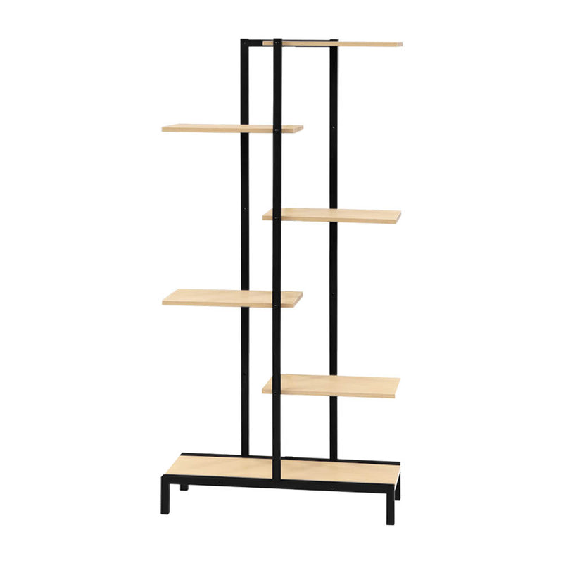 6-tier Indoor Outdoor Metal Wood Plant Stand Garden Shelf Garden Display