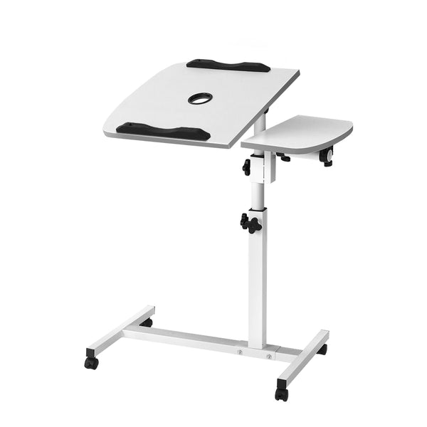 Laptop Table Desk Adjustable Stand With Fan - White