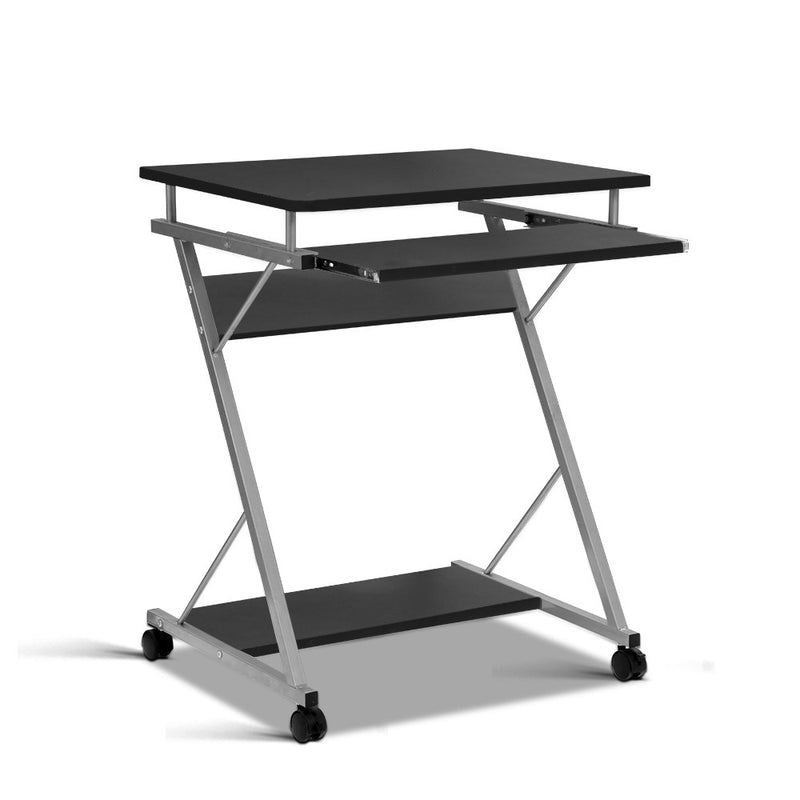 Metal Pull Out Table Desk - Black