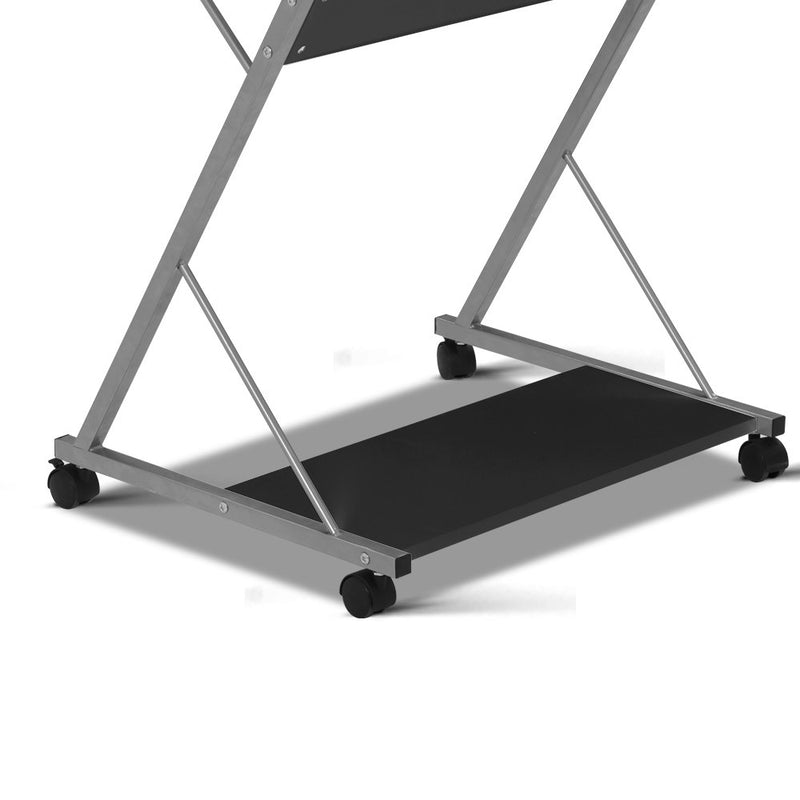 Metal Pull Out Table Desk - Black