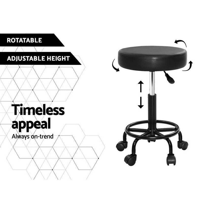 Round Salon Stool Stools Black Swivel Barber Hair Hydraulic Chairs Lift