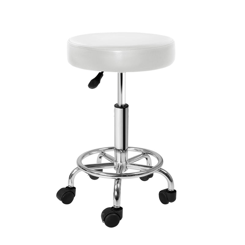 Round Chair Stools Salon Stool White Swivel Beauty Barber Hairdressing