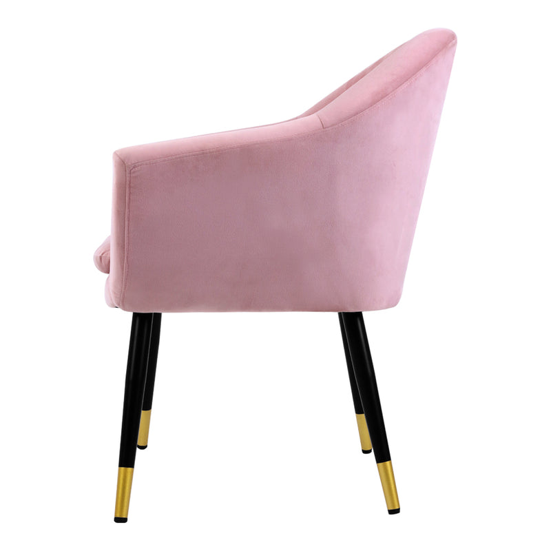 Armchair Lounge Chair Accent Armchairs Retro Single Sofa Velvet Pink Seat