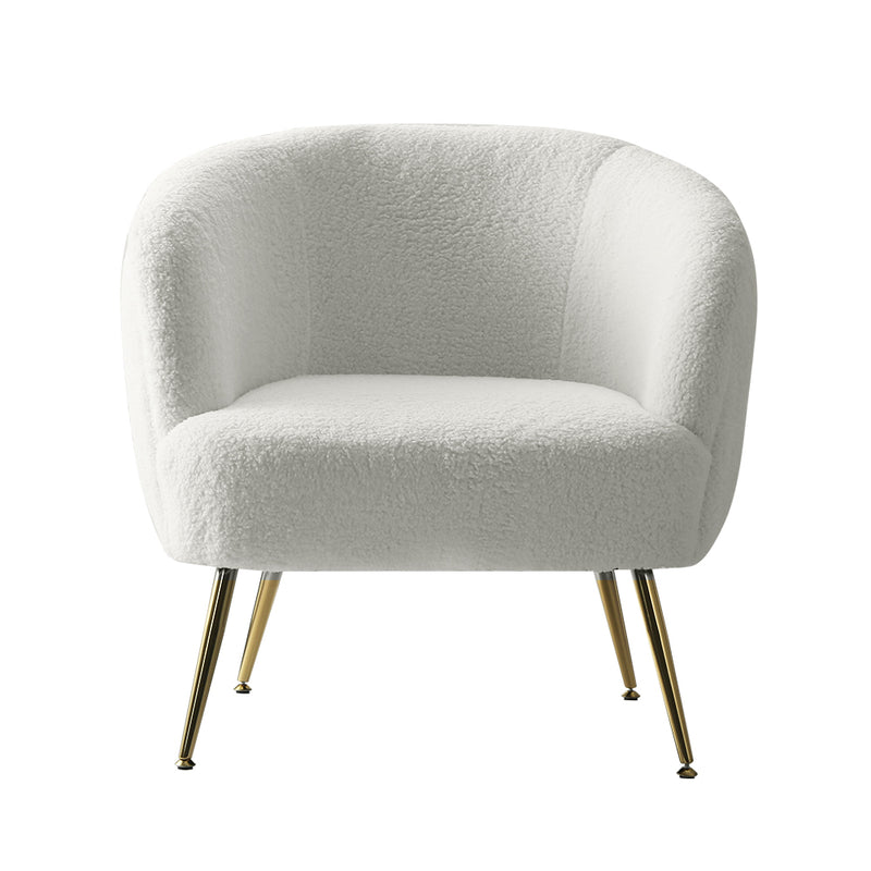 Armchair Lounge Chair Accent Chairs Armchairs Sherpa Boucle Sofa White